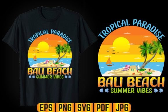 Bali Beach Typography T-shirt Design for Graphics