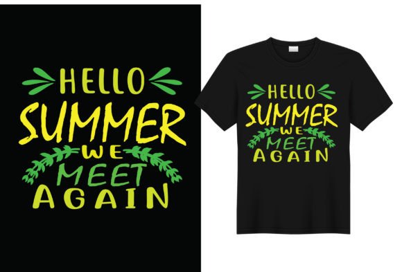 Hello Summer Typographic T Shirt Design: A Vibrant Graphics Asset