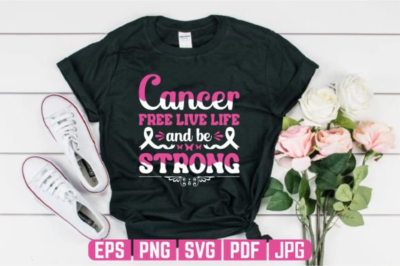 Life Strong Breast Cancer T-Shirt Design for Graphics