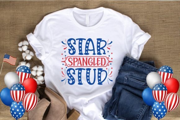 Star Spangled 4th of July T-shirt Design for Graphics