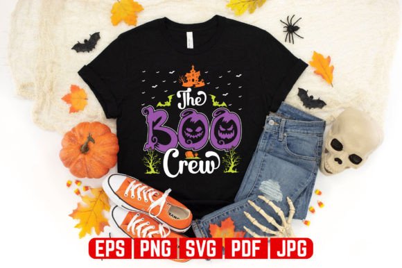 The Boo Crew Halloween T-shirt Design: A Versatile Graphic for Content Creators
