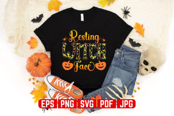 Witch Face Halloween T-shirt Design: A Graphics Gem