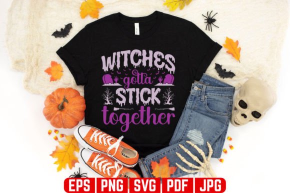 Witches Stick Halloween T-shirt Design